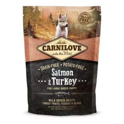 CARNILOVE  -  Chiots grandes races au saumon et &agrave; la dinde - 1,5 kg