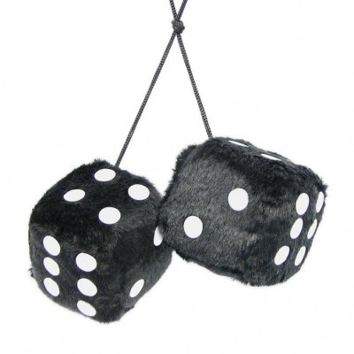 CARPOINT  Lot de 2 D&eacute;s en peluche - Noir