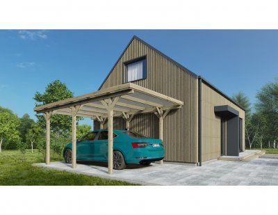 ALTANKA Carport, abri de voiture 3,04x5,12 m - 15,57 m2 - couverture PVC&nbsp;