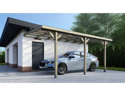 ALTANKA Carport, abri de voiture 3x5,24 m - 15 m2 - couverture PVC&nbsp;