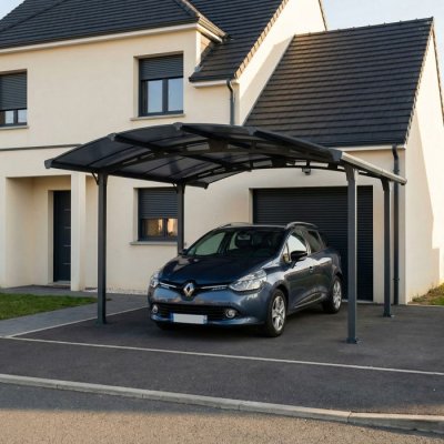 PALRAM Carport aluminium toit polycarbonate : 1 voiture - 15,4 m&sup2;