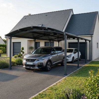 PALRAM Carport Arcadia 8500 , aluminium et polycarbonate, 863 x 359 cm