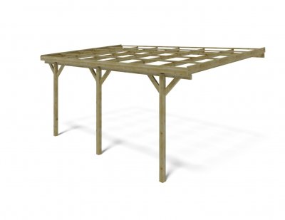 ALTANKA Carport en bois 15,00m2 5,24x3,00m couleur vert car7-2  CAR7-2