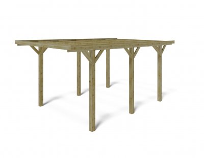 ALTANKA Carport en bois 15,56m2 5,12x3,04m couleur vert car10  CAR10