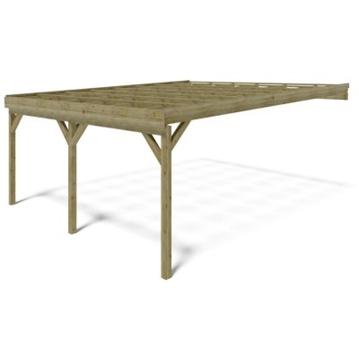ALTANKA Carport en bois 29,00m2 5,06x5,80m couleur vert car23  CAR23