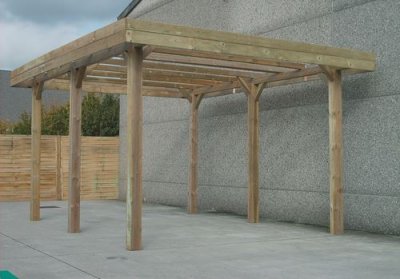  Carport Modular en bois base 5x5m hauteur 4m