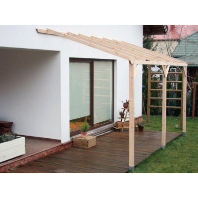 HABRITA Carport mural pergola 15 m&sup2; bois autoclav&eacute;  - car3050am -