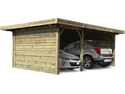 SOLID Carport toit plat en bois 5x7m S7757