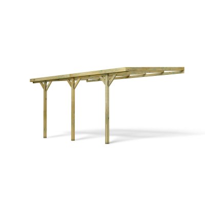 CERLAND Carport voiture adossant Gus - 15.77 m&sup2; - 3.01 x 5.24 x 2.58 m