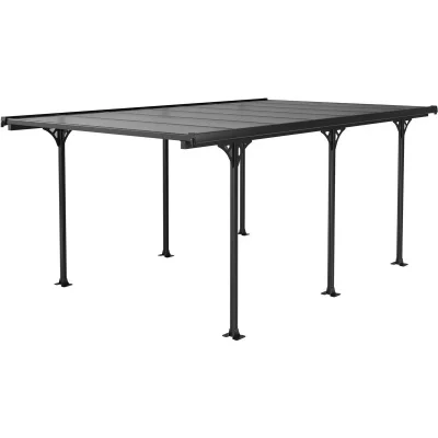 HABITAT ET JARDIN Carport voiture ""Denver"" - 5.02 x 3.13 x 2.05 m - Transparent / Noir