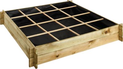 JARDIPOLYS Carr&eacute; potager CARDON 120 - 16 cases L134 x l134 x H24