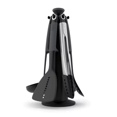 JOSEPH JOSEPH Carrousel 6 ustensiles (avec pinces) - Gris Elevate, 