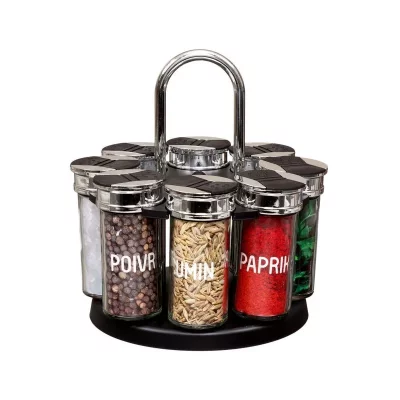 GENERIQUE Carrousel A Epice Tournant 8 Pots Verre Cuisine