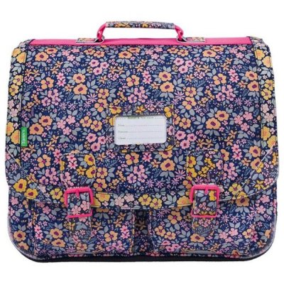 TANN S Cartable - TANNS - Elena - Bleu - Compatible cahiers 24 x 32 cm - Mati&egrave;re recycl&eacute;e