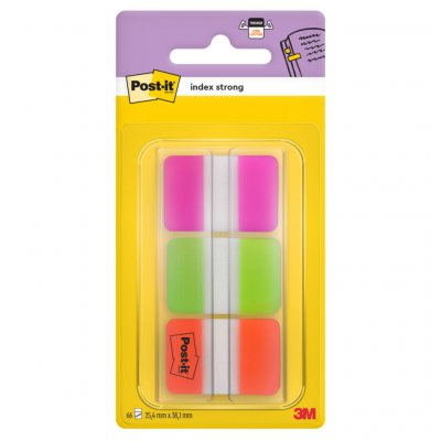 POST IT Carte de 3 Index Marque-Page - POST-IT - 25X38mm - 3 couleurs fluo