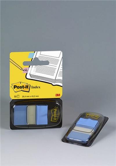 POST IT Carte de 50 Index Post-it repositionnables - 2.5 x 4,4 cm - bleu