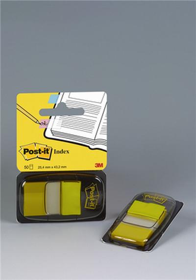 POST IT Carte de 50 Index Post-it repositionnables - 2.5 x 4,4 cm - jaune