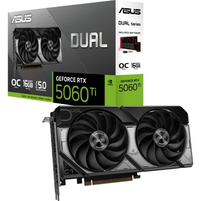 ASUS Carte graphique  DUAL GeForce RTX 5060 Ti OC Edition 16 Go GDDR7 Reflex 2 RTX AI DLSS4