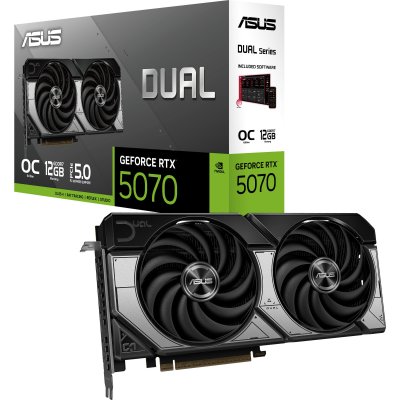 ASUS Carte graphique  Dual GeForce RTX 5070 OC 12 Go GDDR7 Reflex 2 RTX AI DLSS4