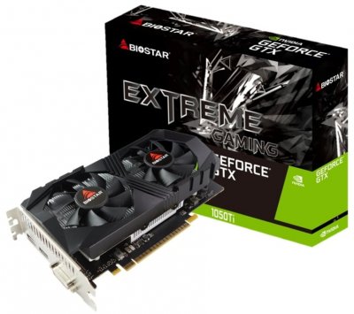 BIOSTAR Carte graphique  GTX1050TI-4GB - 1050Ti/4Go/DVI/HDMI/DP