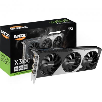 INNO3D Carte graphique  GeForce RTX 5060 Ti X3 OC 8 Go GDDR7 Reflex 2 RTX AI DLSS4