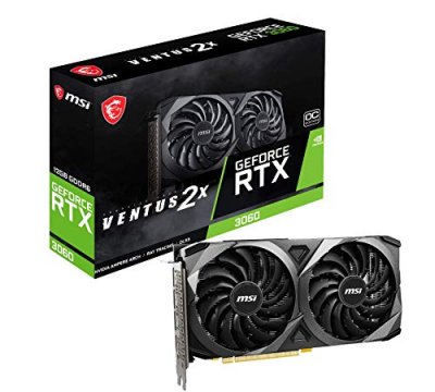 MSI Carte Graphique  GeForce RTX 3060 Ventus 2X 12 Go OC Noir 
