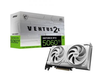 MSI Carte graphique  GeForce RTX 5060 Ti VENTUS 2X OC BLANC PLUS 16 Go GDDR7 Reflex 2 RTX AI DLSS4