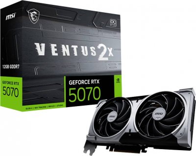 MSI Carte graphique  GeForce RTX 5070 VENTUS 2X OC 12 Go GDDR7 Reflex 2 RTX AI DLSS4