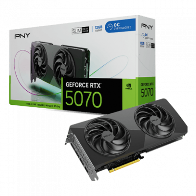 PNY Carte graphique  GeForce RTX 5070 12Go Slim Dual Fan Overclocked