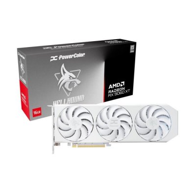 POWERCOLOR Carte graphique  RX 9060 XT Hellhound White OC 16GB GDDR6 PCIe 5.0
