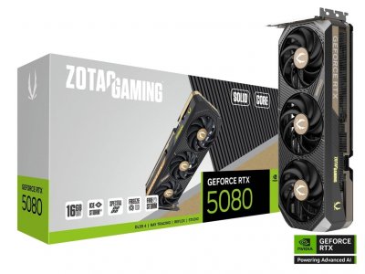 ZOTAC Carte graphique  GAMING GeForce RTX 5080 SOLID CORE 16 Go GDDR7 Reflex 2 RTX AI DLSS4