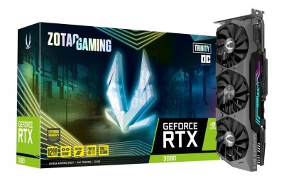 ZOTAC Carte Graphique  Nvidia GeForce RTX 3080 OC LHR 4395319 12Go GDDR6X 1725MHz HDMI Noir 