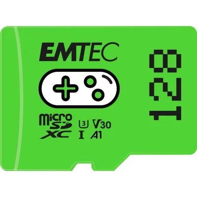 EMTEC Carte m&eacute;moire Gaming microSD UHS-I U3 V30 A1/A2  128 Go Vert 
