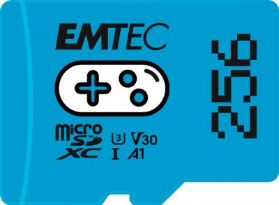 EMTEC Carte m&eacute;moire Gaming microSD UHS-I U3 V30 A1/A2  256 Go Bleu