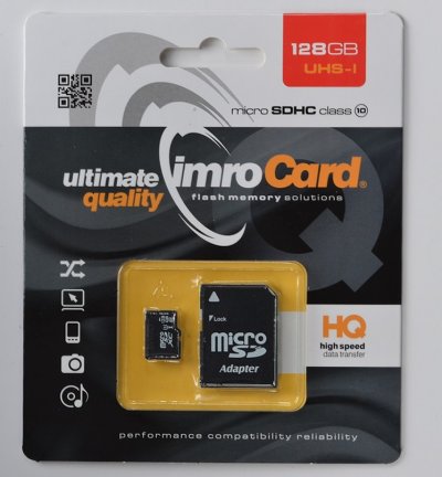 IMRO Carte m&eacute;moire  128 go (avec adaptateur carte sd)
