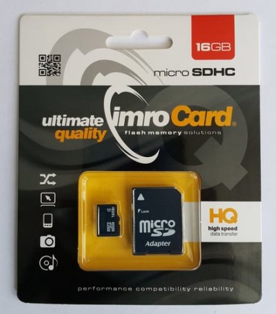 IMRO Carte m&eacute;moire  16 go (avec adaptateur carte sd)