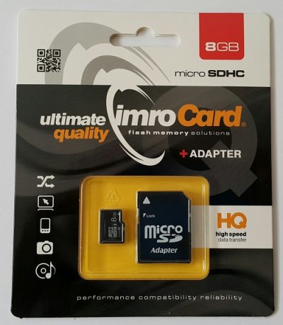 IMRO Carte M&eacute;moire  8 Go (Avec Adaptateur carte SD)