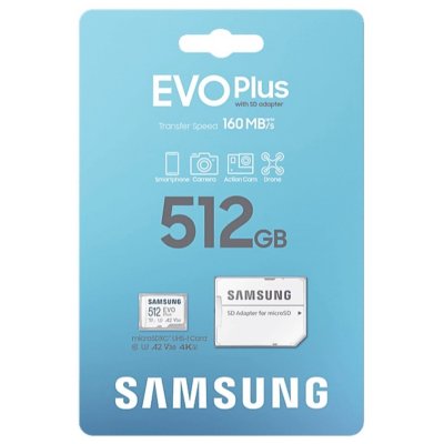 SAMSUNG Carte m&eacute;moire micro SD  Evo Plus 512 Go Blanc