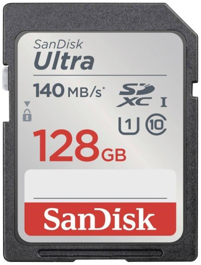 SANDISK Carte m&eacute;moire SD  Carte Ultra 128GB SDXC Memory Card 140MB/s