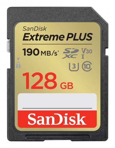 SANDISK Carte m&eacute;moire SD  Extreme Plus SDXC UHS-I U3 Class10 128 Go
