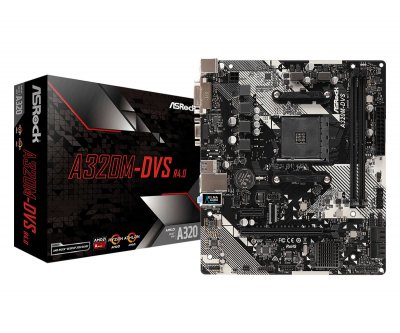 ASROCK Carte m&egrave;re  A320M-DVS - Micro ATX - Socket AM4 AMD A320 