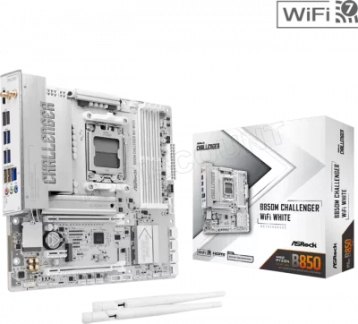 ASROCK Carte M&egrave;re  B850M Challenger WiFi (AM5) Micro ATX (Blanc) #2POURCENT
