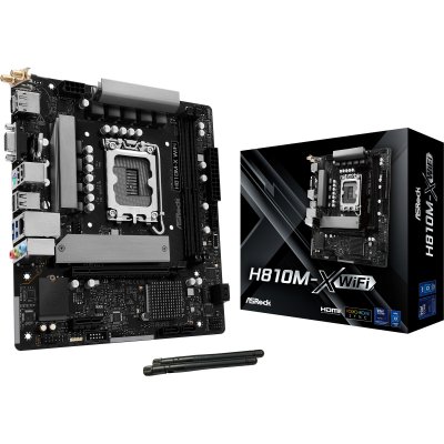 ASROCK Carte m&egrave;re  H810M-X WiFi Intel H810 LGA 1851 Micro ATX WiFi int&eacute;gr&eacute;