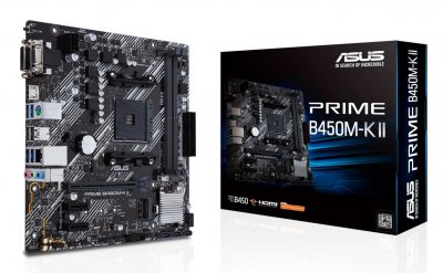 ASUS Carte m&egrave;re  PRIME B450M-K II - B450/AM4/mATX 