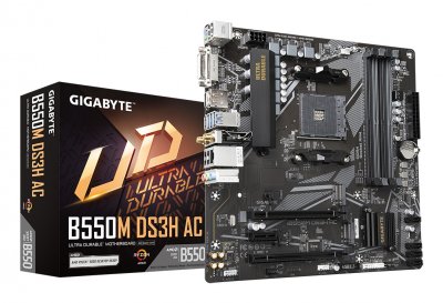 GIGABYTE Carte M&egrave;re  B550M DS3H GA-B550M-DS3H-AC AMD AM4 B550M DDR4 2133MHz Noir 