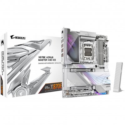 GIGABYTE Carte m&egrave;re  X870E AORUS MASTER X3D ICE X870E Socket AM5 DDR5 ATX WiFi 7 10 GbE RGB