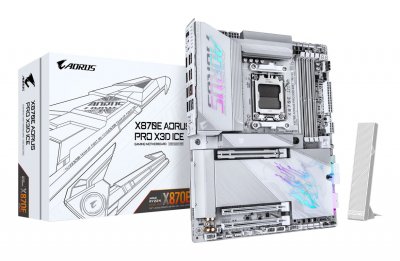 GIGABYTE Carte m&egrave;re  X870E AORUS PRO X3D ICE AMD X870E AM5 DDR5 ATX WiFi 7 USB4