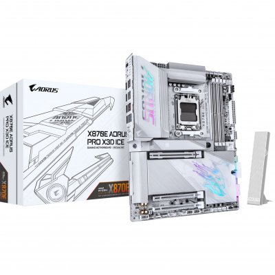 GIGABYTE Carte m&egrave;re  X870E AORUS PRO X3D ICE X870E AM5 DDR5 ATX WiFi 7 PCIe 5.0 RGB