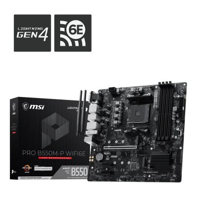 MSI Carte m&egrave;re  B550M-P WiFi6E AMD B550 AM4 DDR4 Micro ATX Bluetooth WLAN
