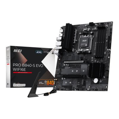 MSI Carte m&egrave;re  PRO B840-S EVO WIFI6E AMD B840 Socket AM5 DDR5 ATX WiFi 6E 2.5GbE M.2